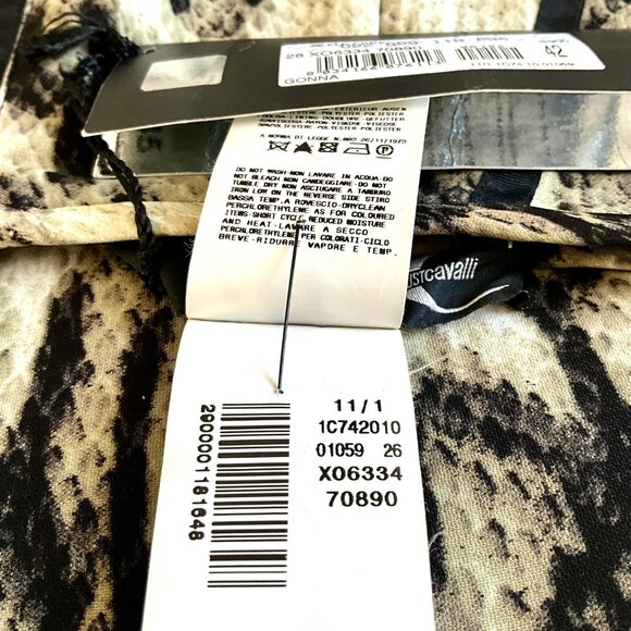 Roberto Cavalli Skirt Animal Print Snake Leopard Made in Italy Size IT 42 - Picture 7 of 7